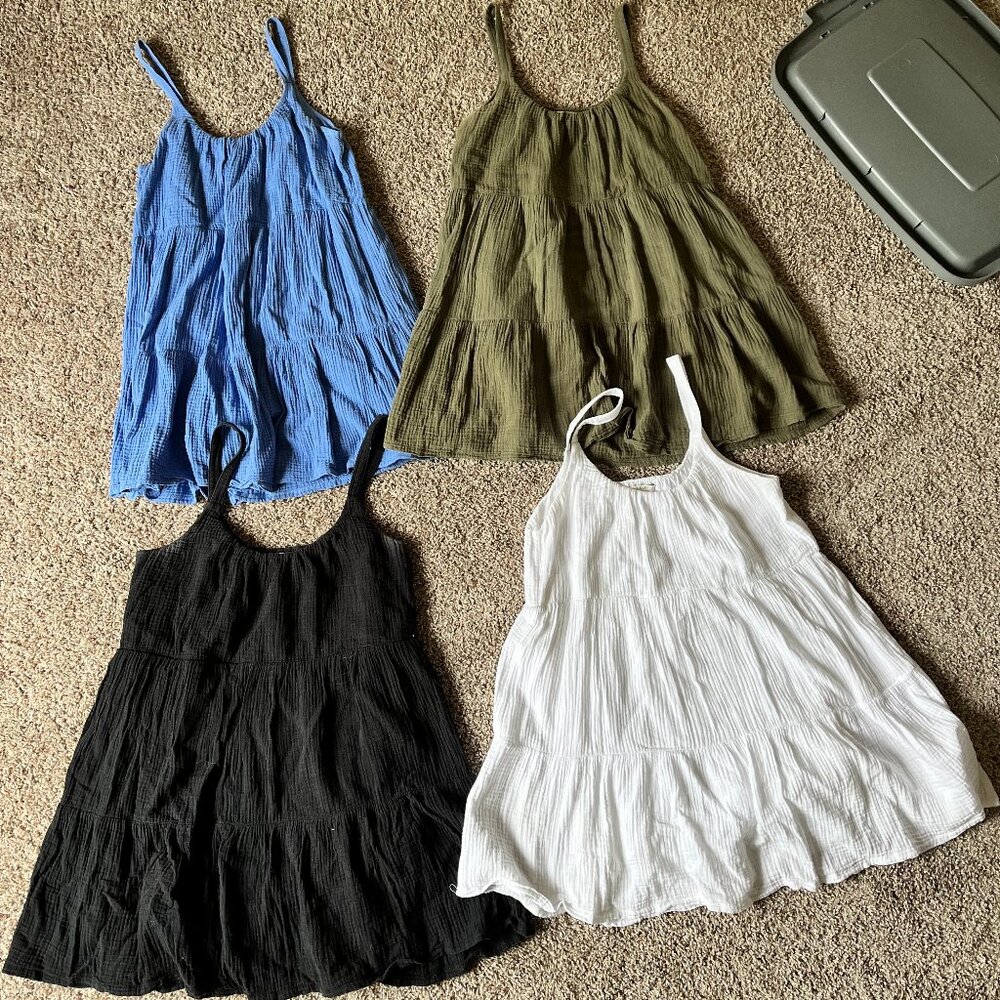 Set of 4x Z Supply Danny Gauze Mini Dress